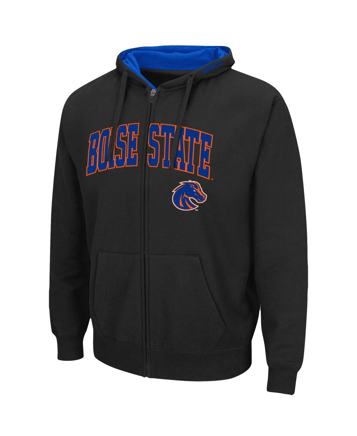 Colosseum Men's  Black Boise State Broncos Arch And Logo 3.0 Full-zip Hoodie In Black