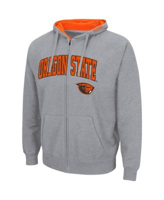 Men's Heathered Gray Oregon State Beavers Arch and Logo 3.0 Full-Zip Hoodie