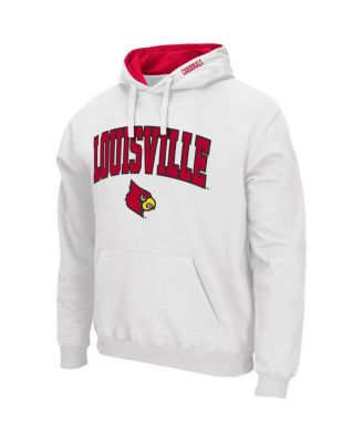 Men's White Louisville Cardinals Arch and Logo 3.0 Pullover Hoodie