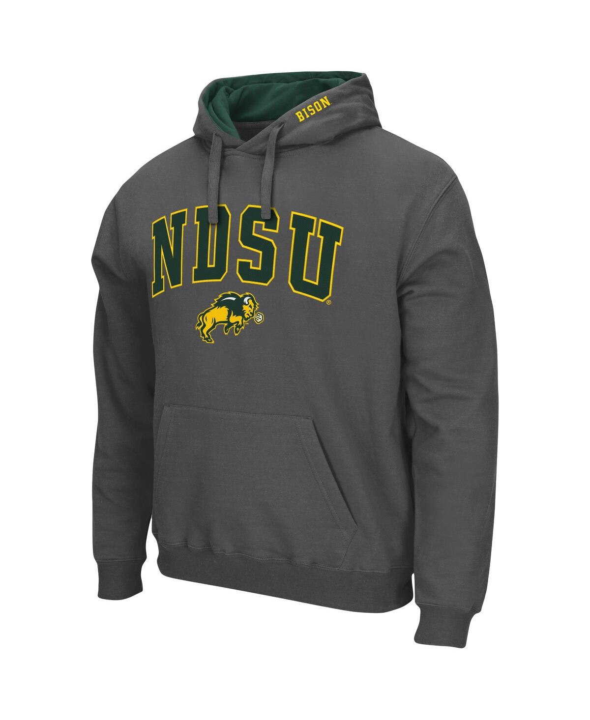 Colosseum Men's  Ndsu Bison Arch And Logo Pullover Hoodie In Heathered Gray