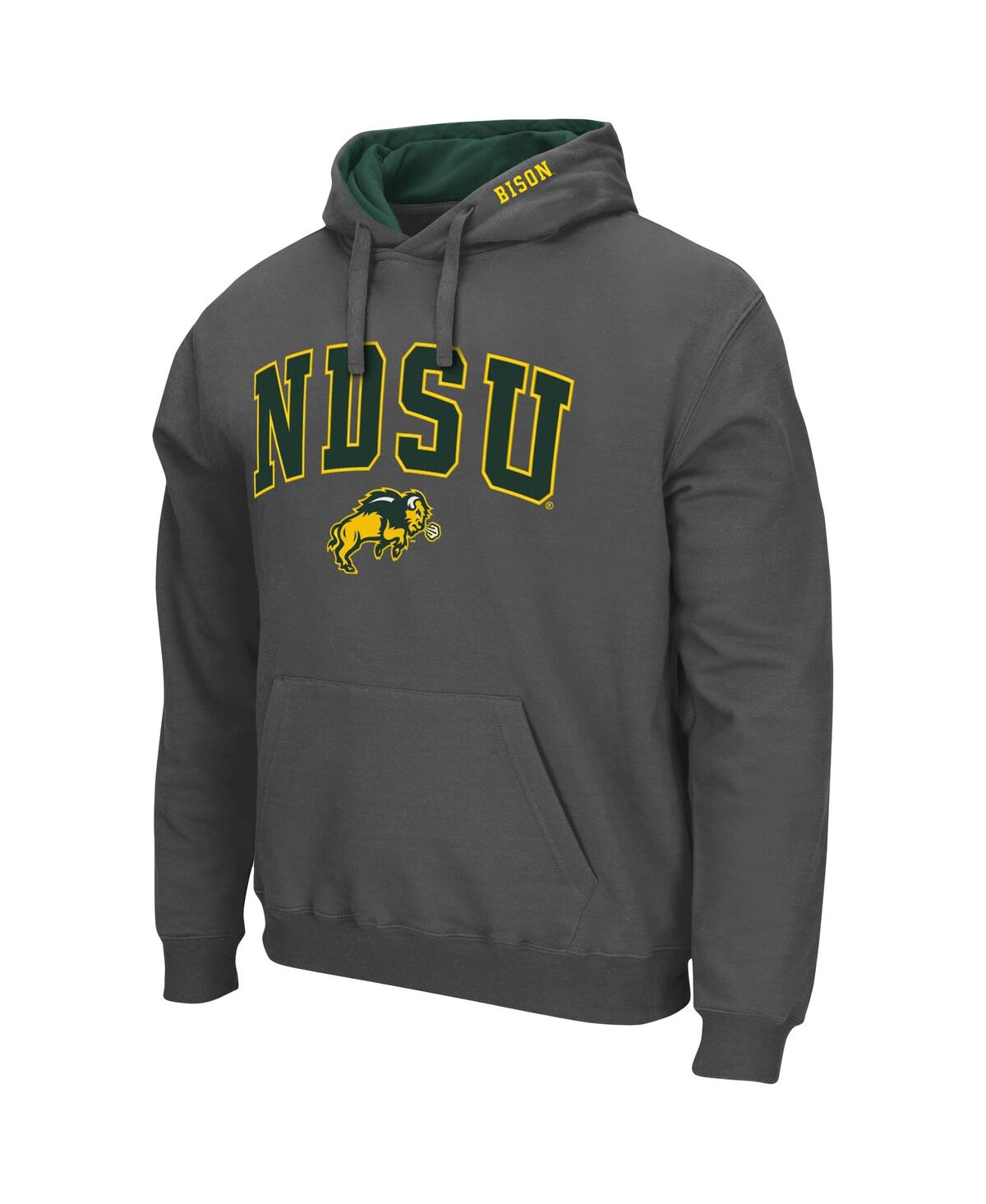 Shop Colosseum Men's  Charcoal Ndsu Bison Arch And Logo Pullover Hoodie