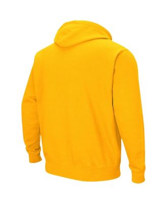 Men's Gold West Virginia Mountaineers Arch and Logo 3.0 Pullover Hoodie