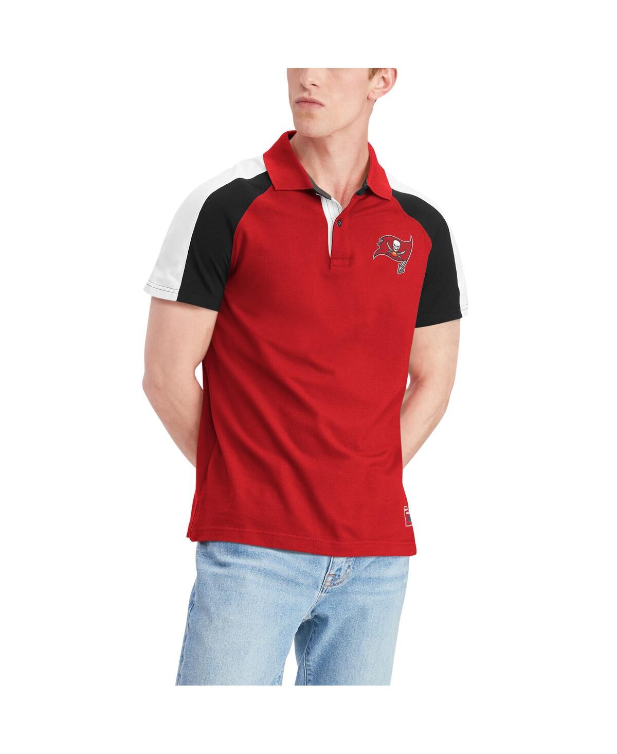 Shop Tommy Hilfiger Men's  Red, White Tampa Bay Buccaneers Holden Raglan Polo Shirt In Red,white