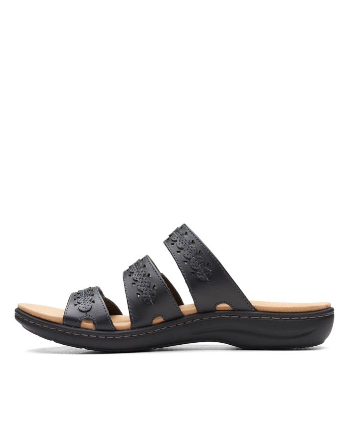 Clarks Damen Laurieann Cove Sandalen – Flach, Blaugraues Leder, Mit Verstellbarem Obermaterial & Comfort-Fußbett