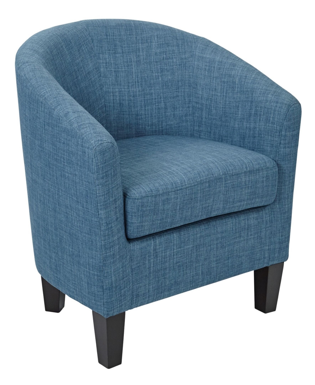 Ethan Fabric Tub Chair with Wood Legs - Blue Denim