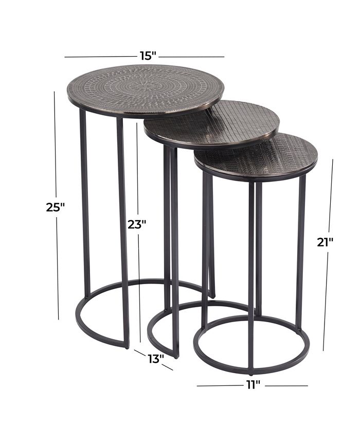 Rosemary Lane Aluminum Transitional Accent Table, Set of 3 Macy's