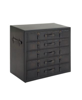Faux Leather and Wood Traditional Chest