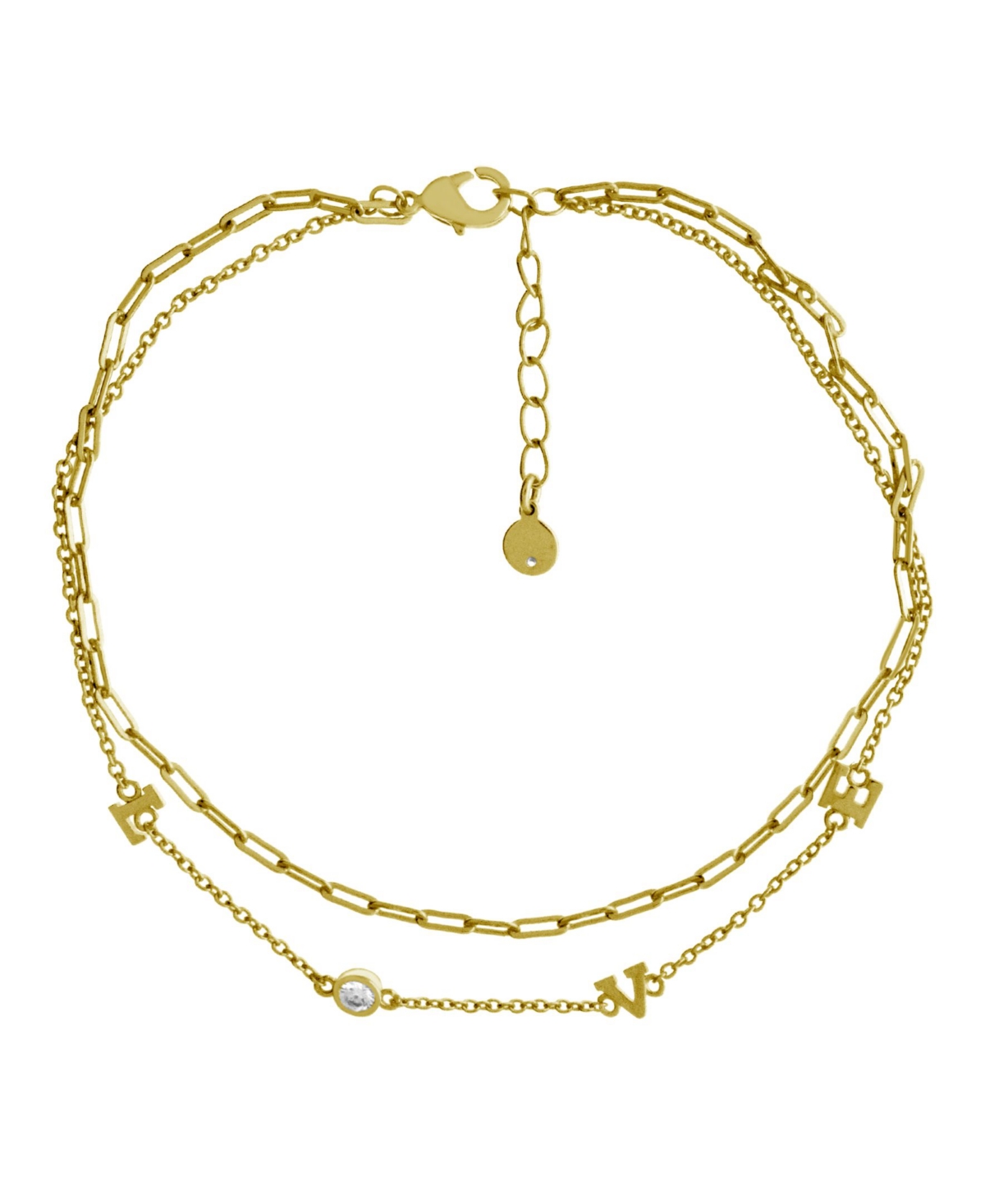 Love Double Chain Anklet in Gold Plate - Gold