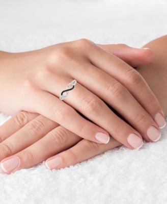 Black Spinel Infinity Ring (1/10 ct. t.w.) in Sterling Silver & Black Rhodium-Plate