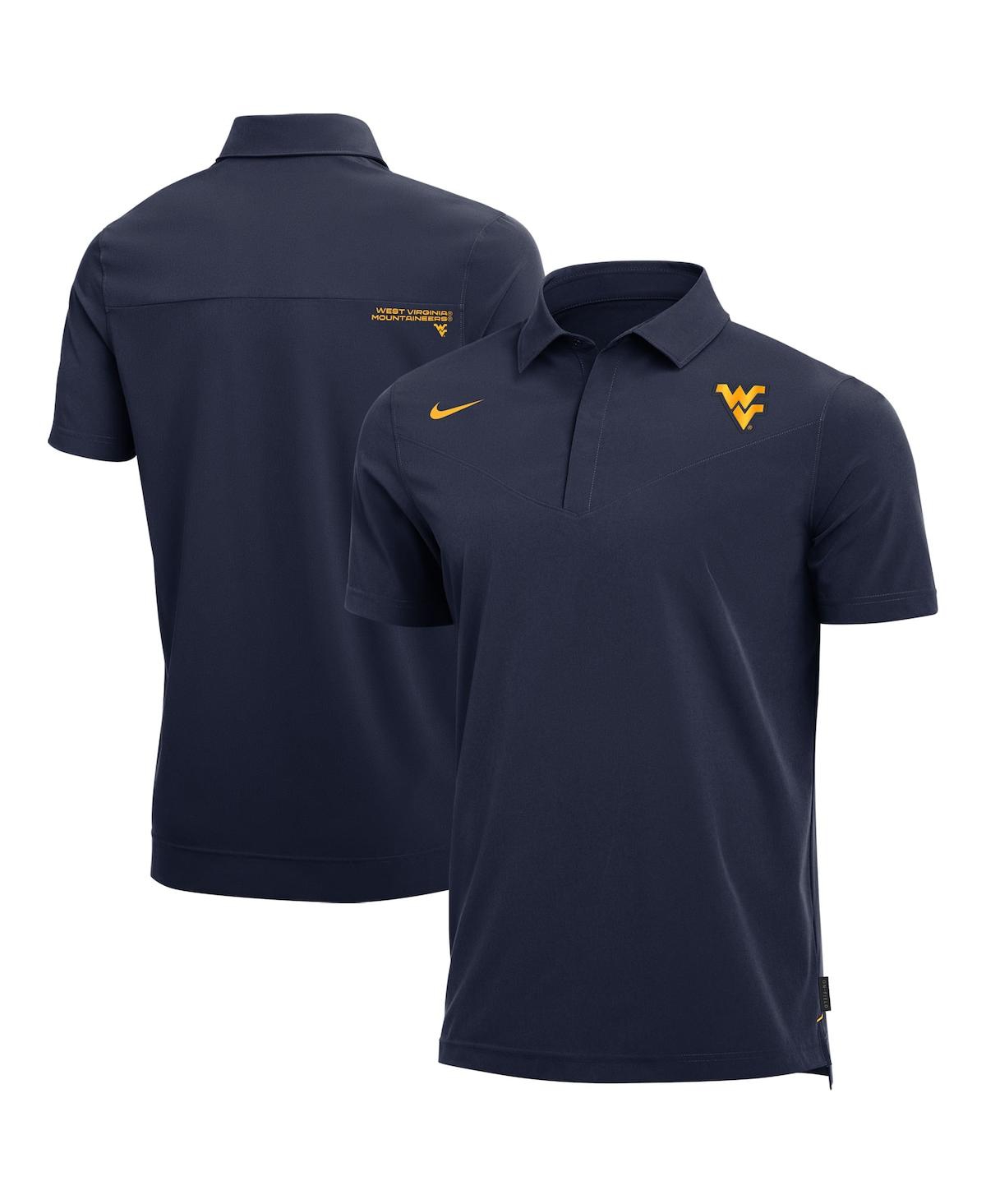 Men's Navy West Virginia Mountaineers 2021 Coaches Performance Polo Shirt