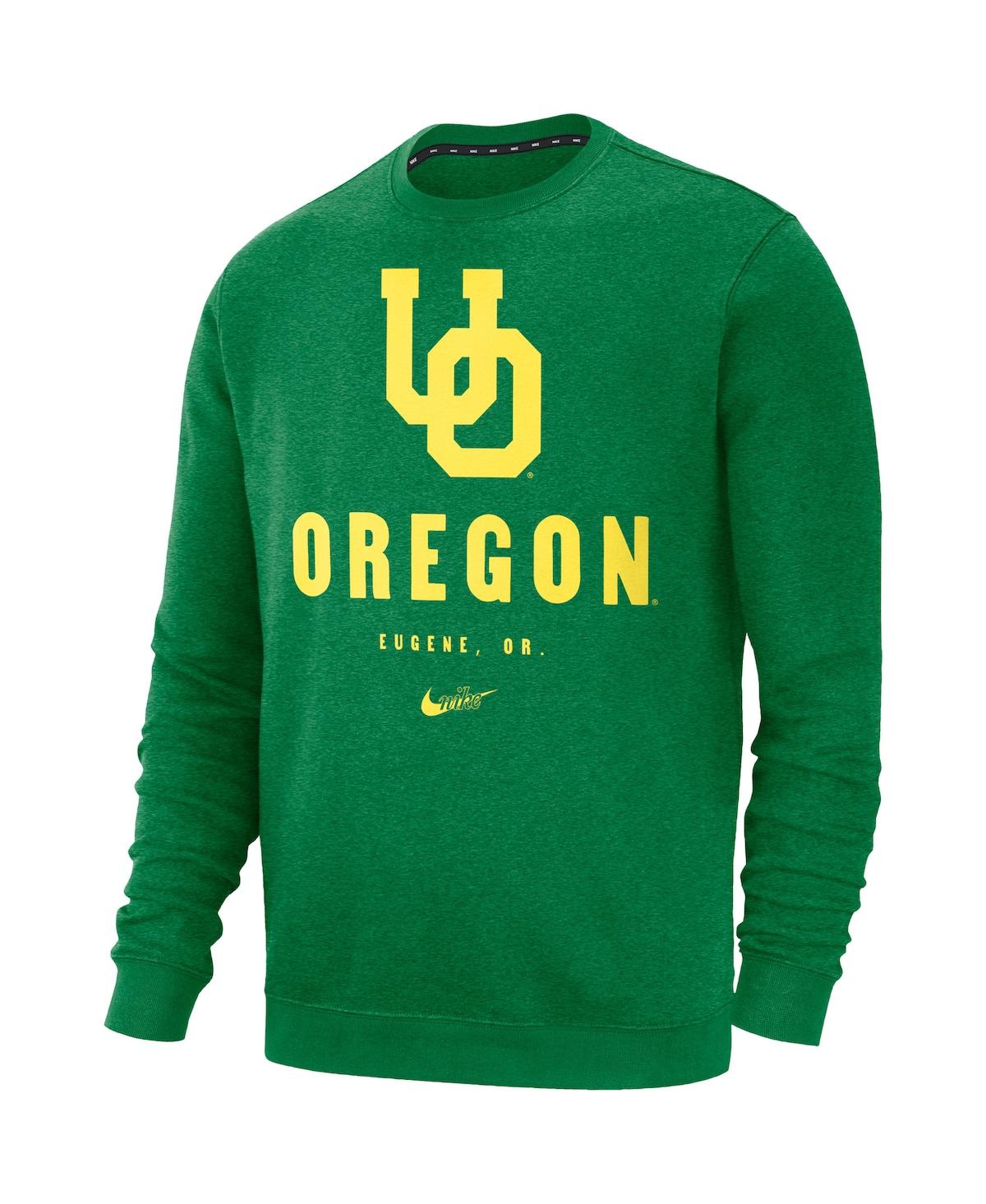 Shop Nike Men's Green Oregon Ducks Vault Stack Club Fleece Pullover Sweatshirt