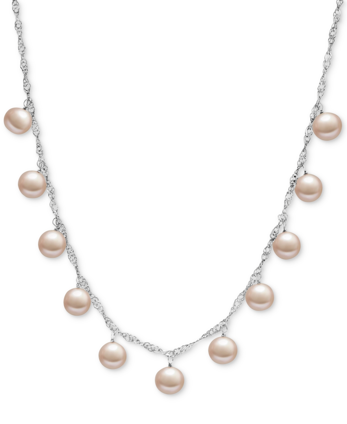 White Cultured Freshwater Pearl (8mm) Dangle 18