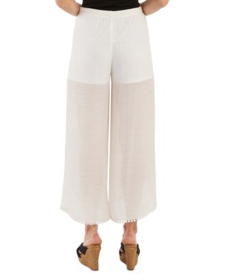 Juniors' Tie-Front Gauze Cropped Pants