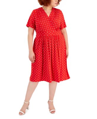 anne klein polka dot fit & flare dress