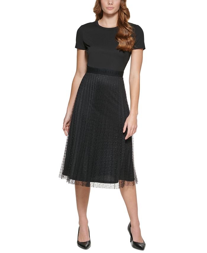 Karl Lagerfeld Paris Pleated ALine Dress Macy's