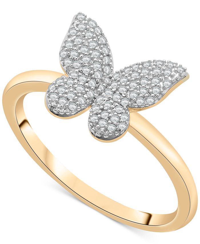 Diamond Butterfly Ring 1 6 ct. t.w. in 14k Gold Created for Macy s Also Available in Black Diamond