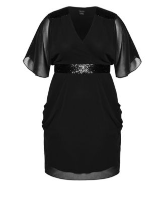 Plus Size Sequin Wrap Dress