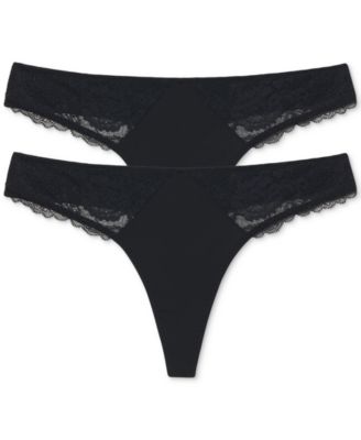 Women's Minx No-Show Comfortable Lace Thong 2 Pack
