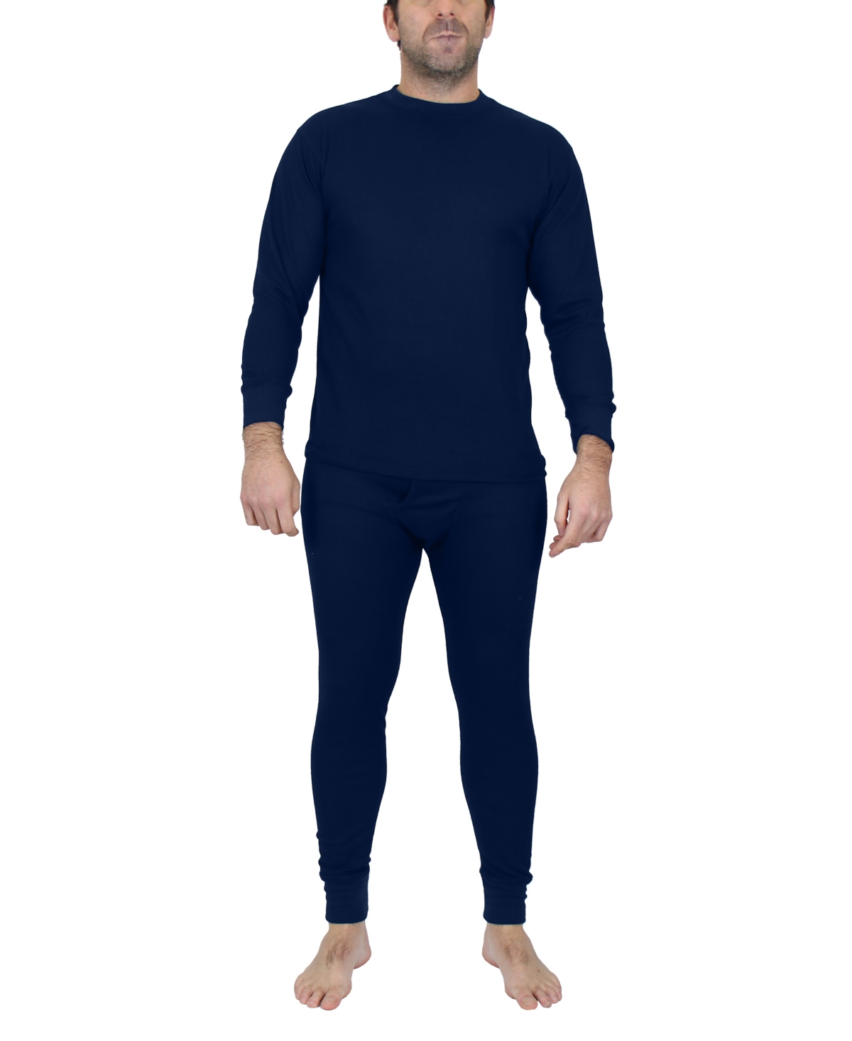 Men's Winter Thermal Top and Bottom, 2 Piece Set - Natural