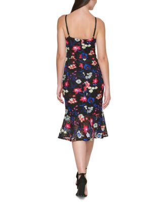 guess floral print midi dress