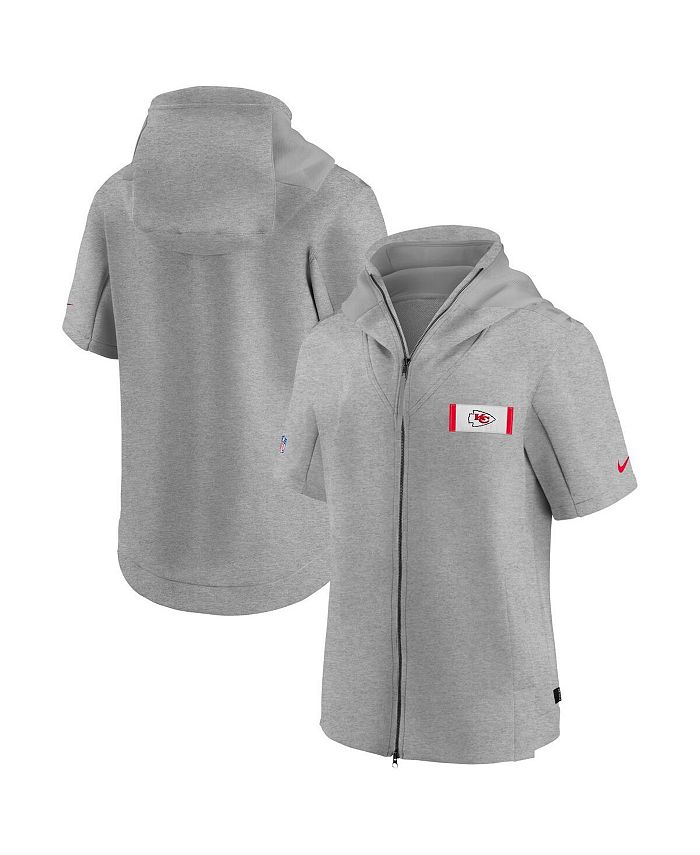 Nike Men's Heathered Gray Kansas City Chiefs Sideline Showout Short Sleeve  Full-Zip Hoodie Jacket - Macy's