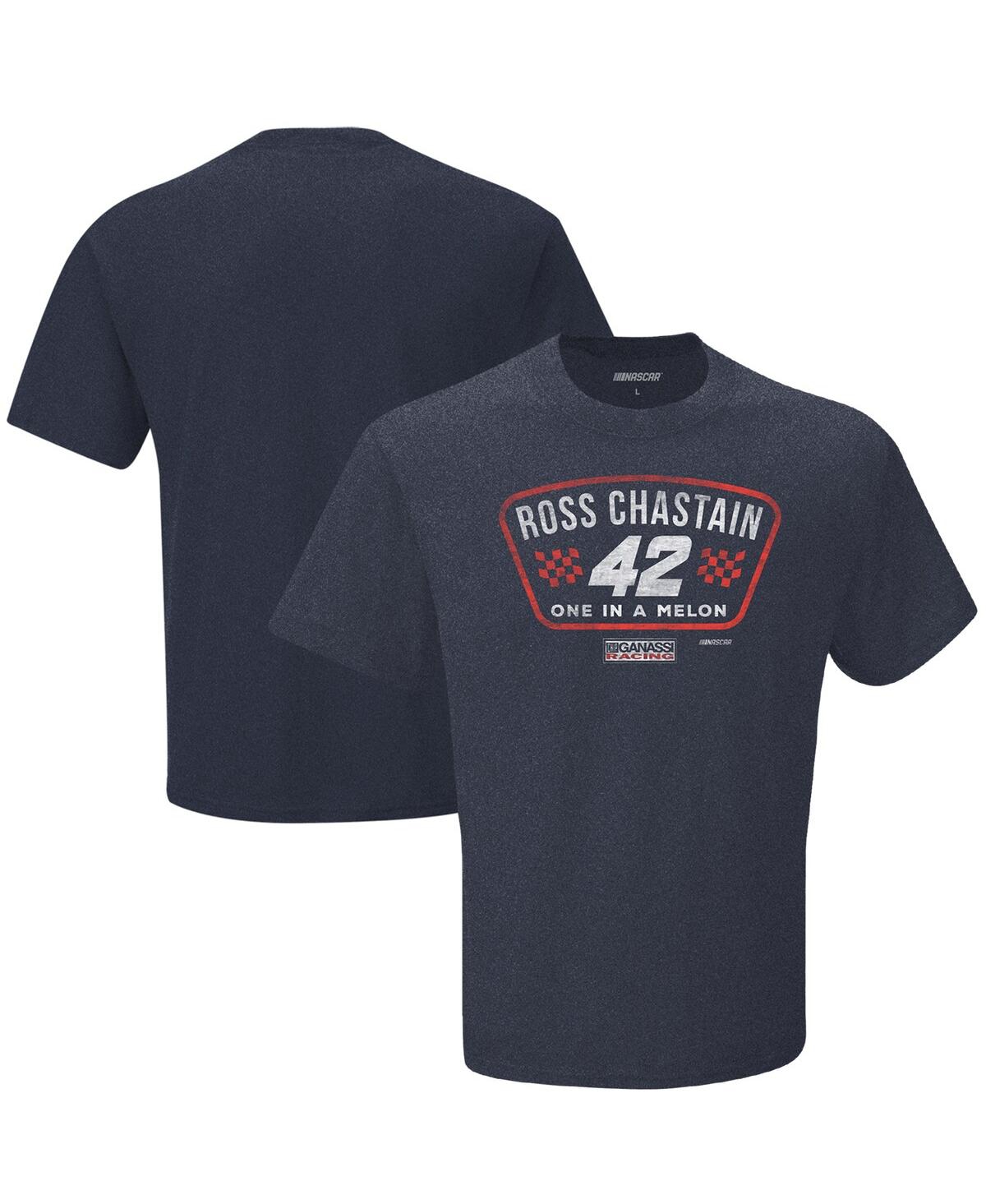 Checkered Flag Sports Men's Checkered Flag Heather Navy Ross Chastain Vintage-Inspired One In A Melon T-shirt