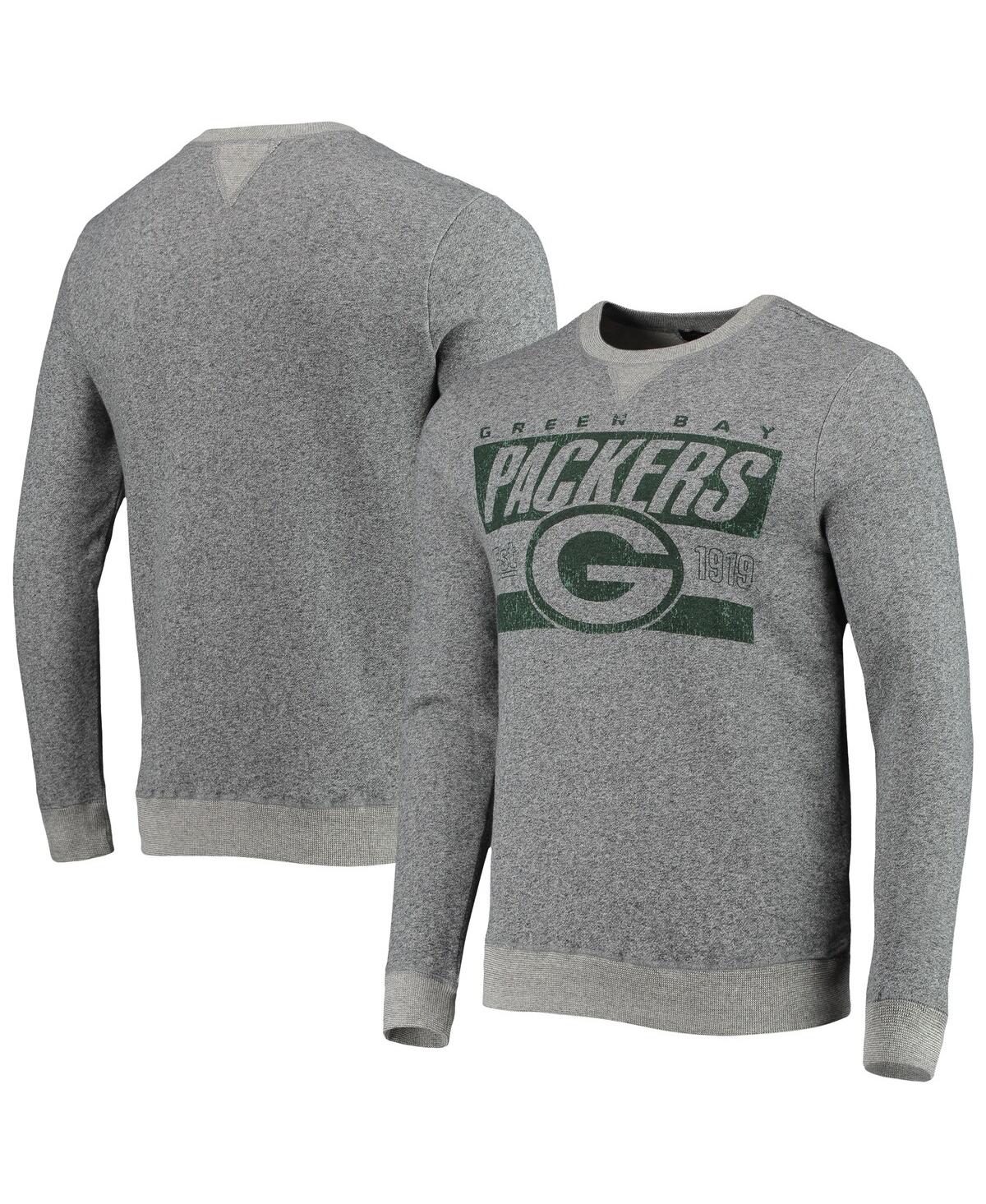 Shop Junk Food Men's  Heathered Charcoal Green Bay Packers Team Marled Pullover Sweatshirt
