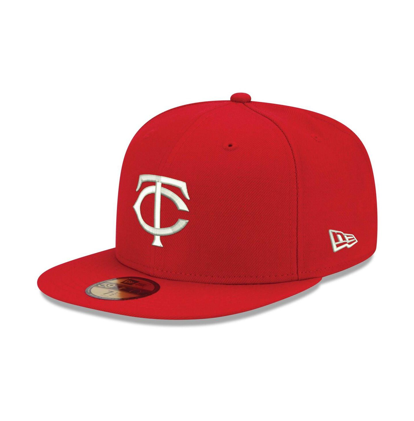 Мужская кепка New Era Red Minnesota Twins Logo White 59FIFTY Fitted Hat — фото 2