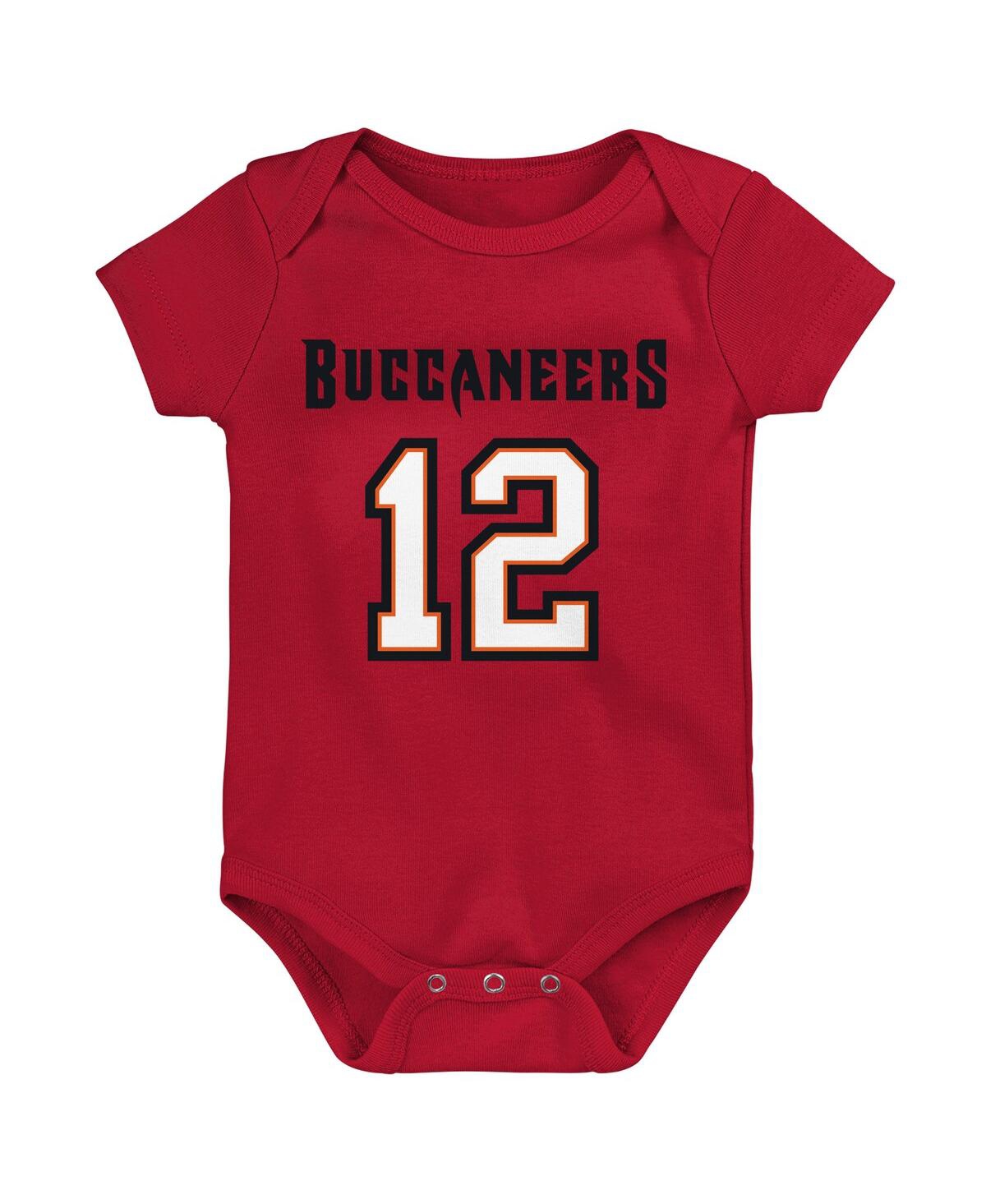 Infant Boys and Girls Tom BradyTampa Bay Buccaneers Mainliner Player Name and Number Bodysuit - Red