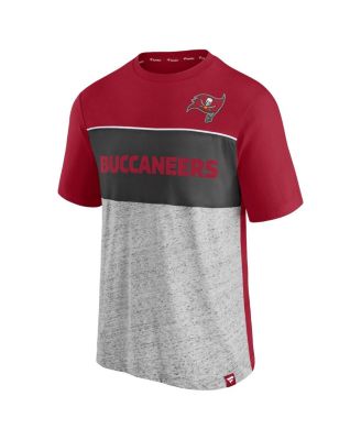 Men's Red, Heather Gray Tampa Bay Buccaneers Colorblock T-shirt