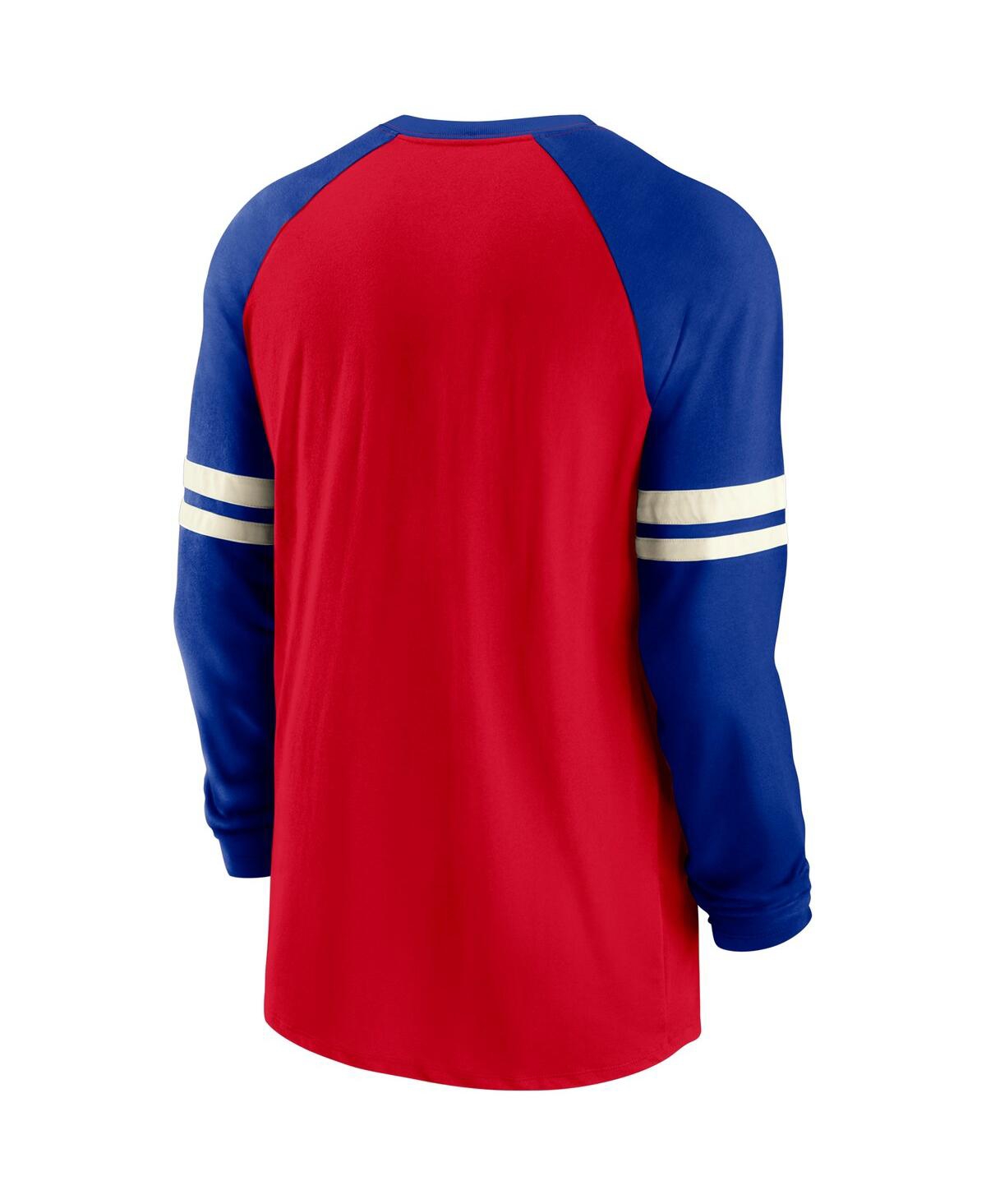 Men's Nike Royal New England Patriots Throwback Raglan Long Sleeve T-shirt - Royal