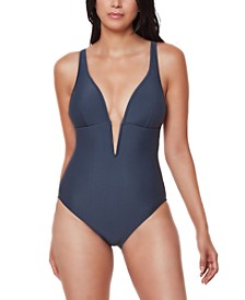 Plunge V-Wire One-Piece Swimsuit, Created for Macy's