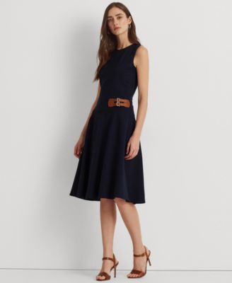 ralph lauren buckled ponte dress