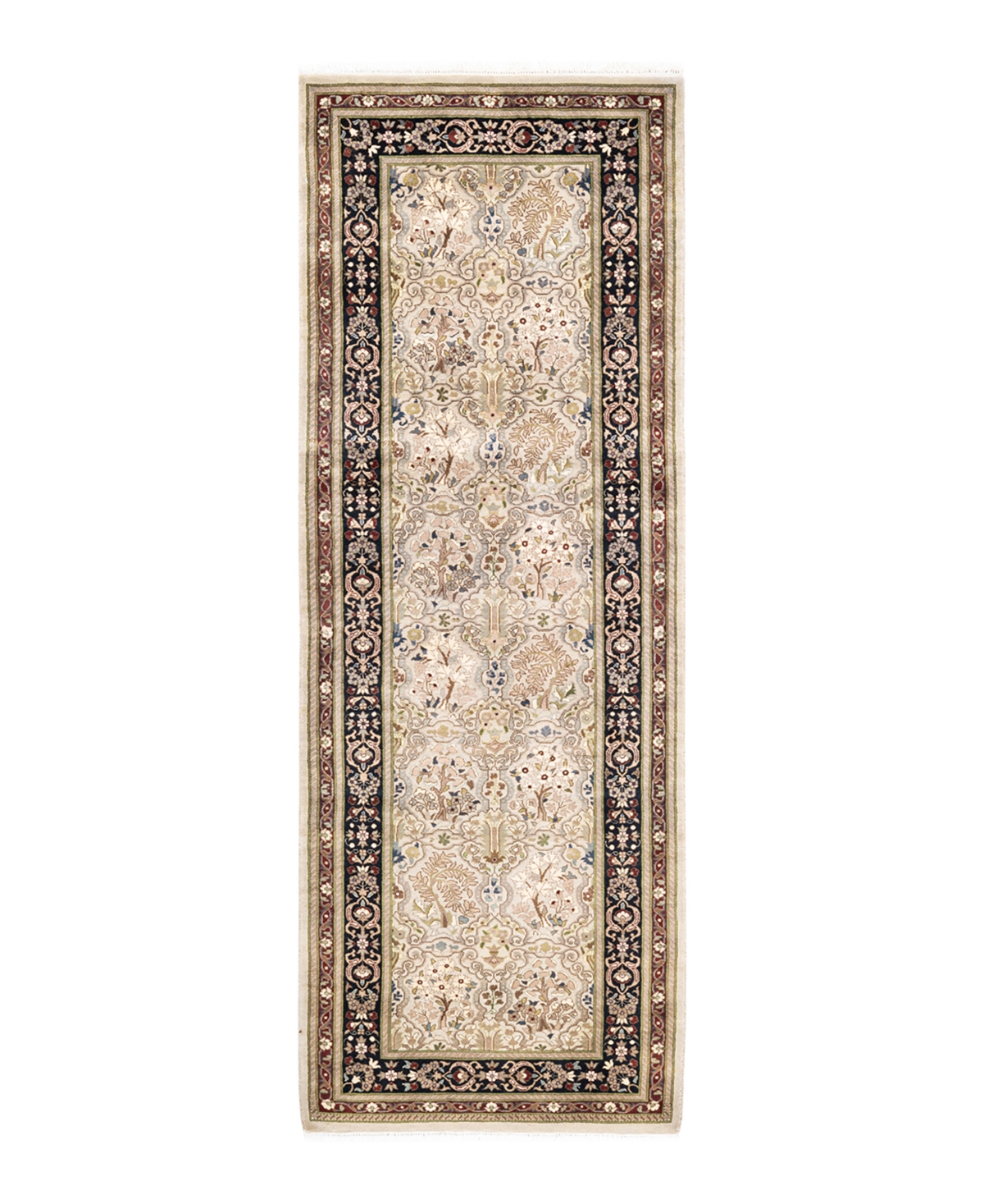 Closeout! Adorn Hand Woven Rugs Mogul M1795 2'8in x 7'8in Runner Area Rug - Ivory