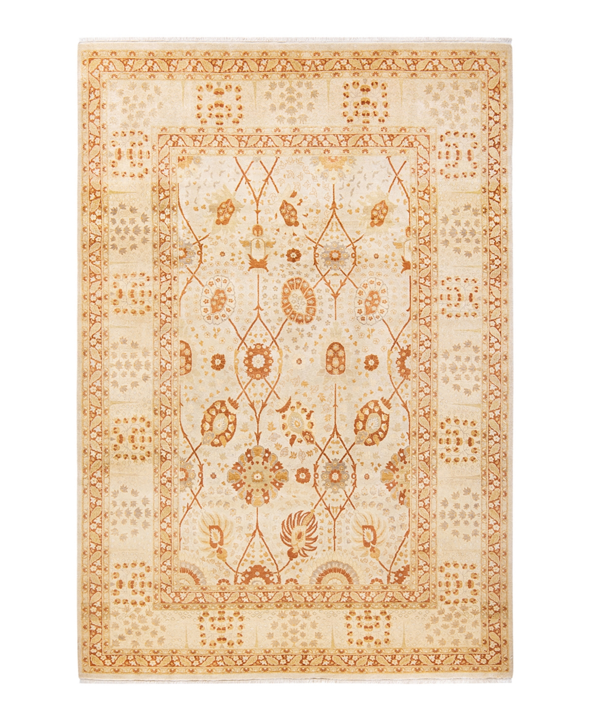 Closeout! Adorn Hand Woven Rugs Mogul M15983 6'3in x 9'3in Area Rug - Ivory