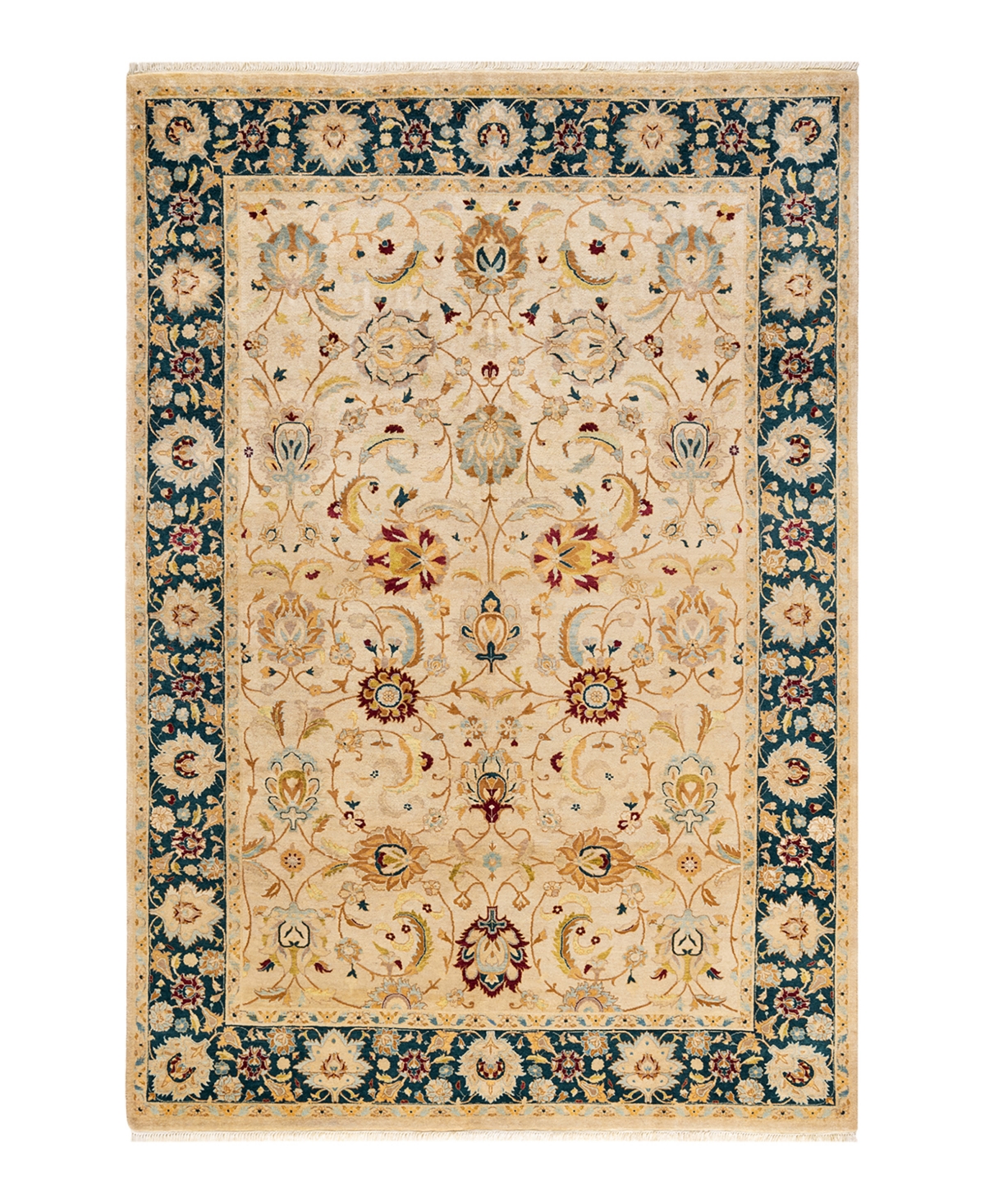 Closeout! Adorn Hand Woven Rugs Mogul M1404 6'1in x 8'10in Area Rug - Ivory