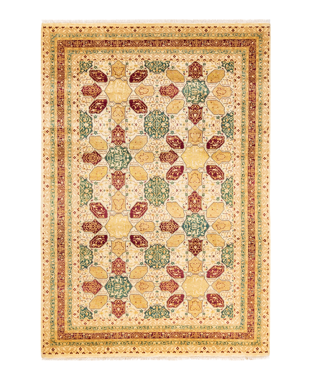 Closeout! Adorn Hand Woven Rugs Mogul M159859 6'1in x 9'1in Area Rug - Ivory