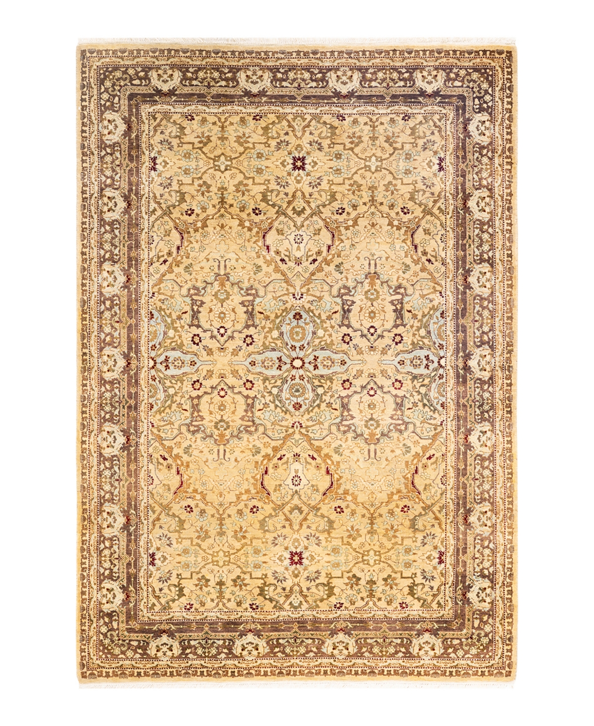 Closeout! Adorn Hand Woven Rugs Mogul M158931 4'4in x 6'4in Area Rug - Yellow
