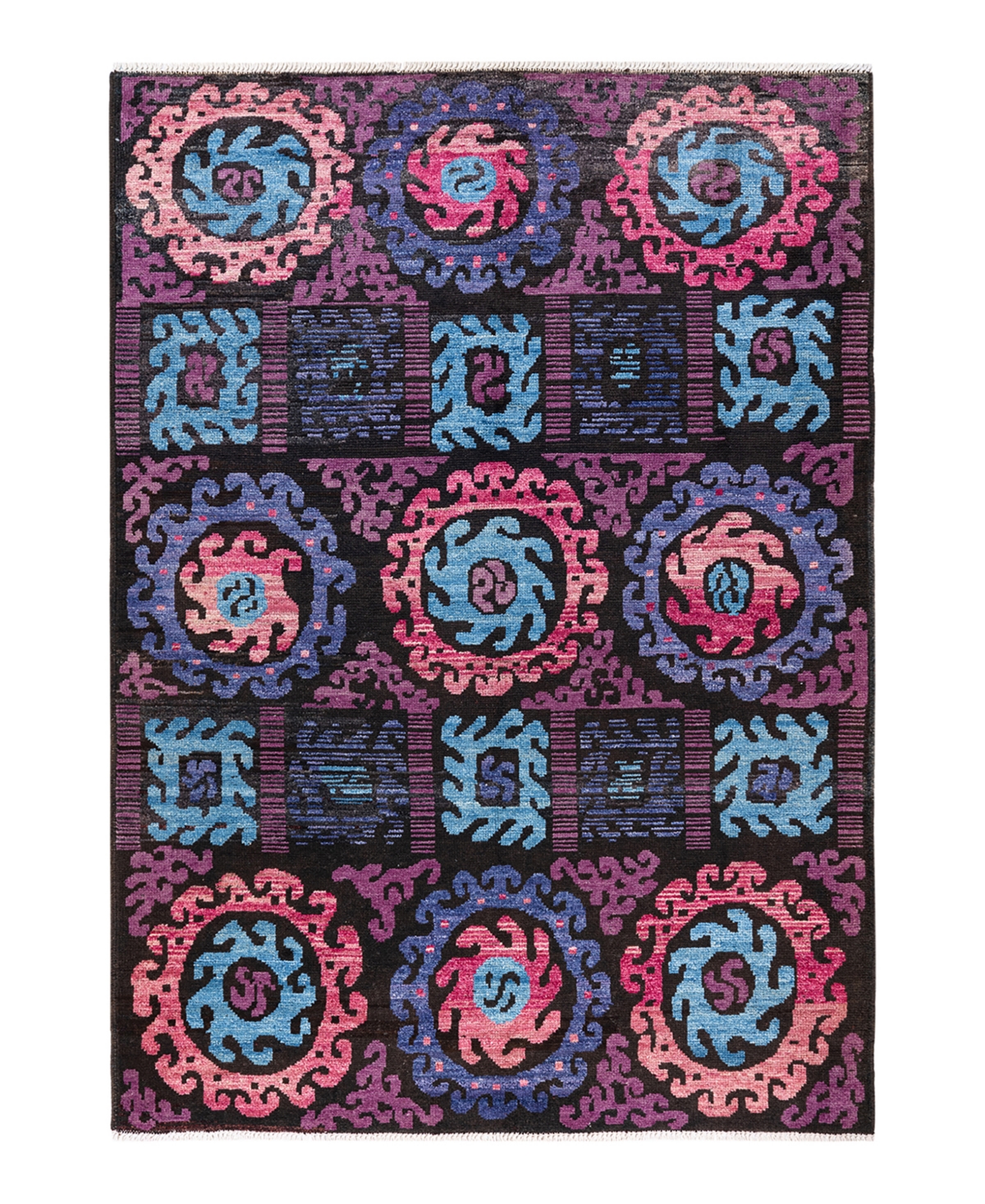 Adorn Hand Woven Rugs Modern M162443 6'5in x 9'1in Area Rug - Purple