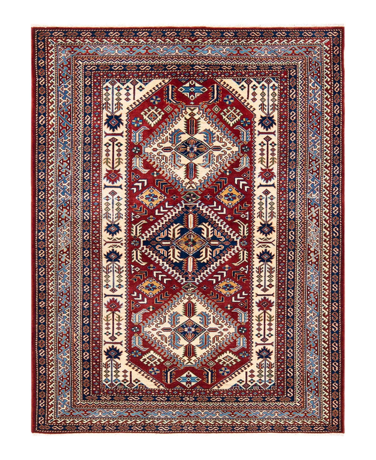 Adorn Hand Woven Rugs Tribal M1864 5' x 6'9in Area Rug - Red