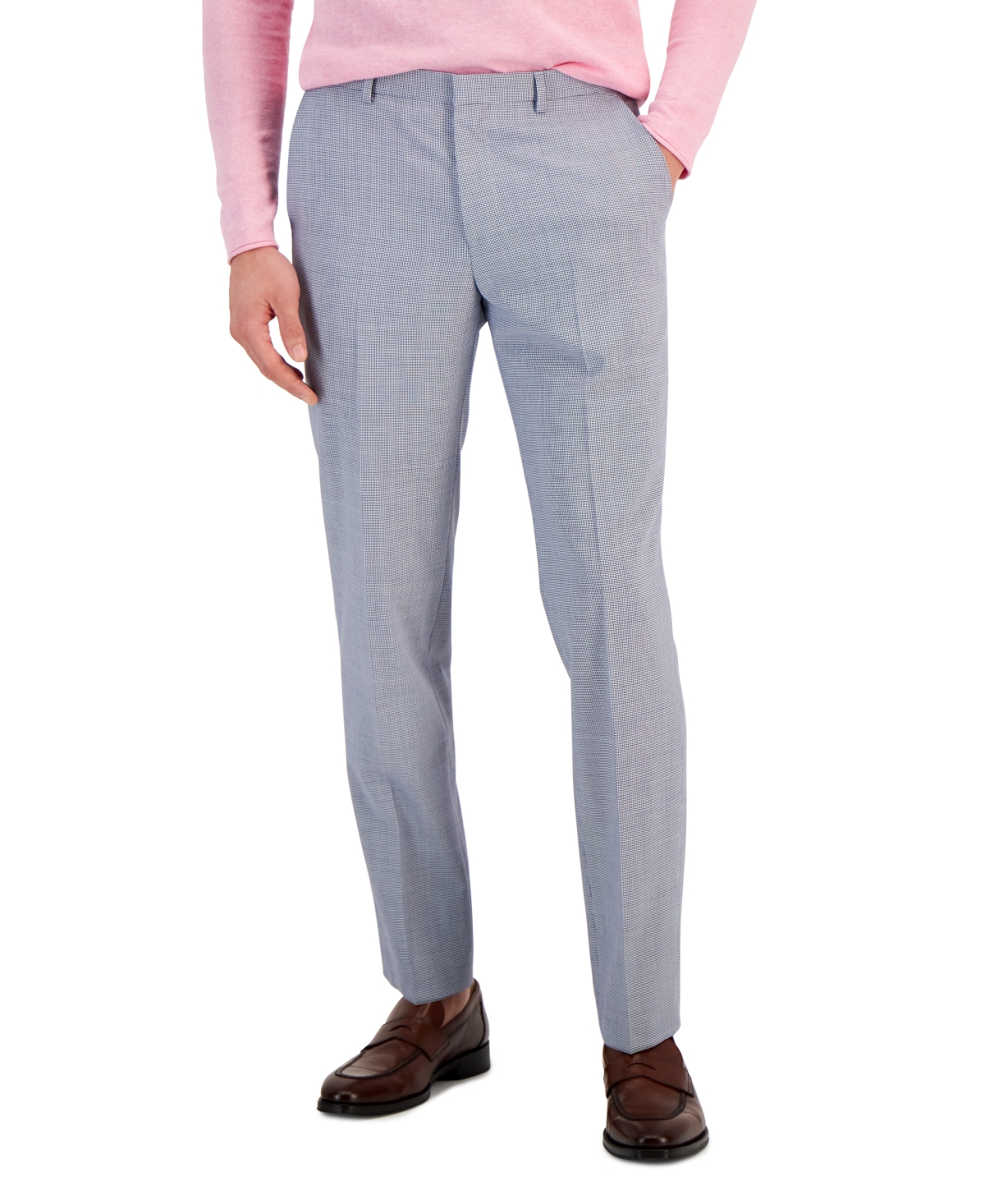 Hugo By  Boss Men's Modern-fit Houndstooth Suit Pants In Blue Houndstooth