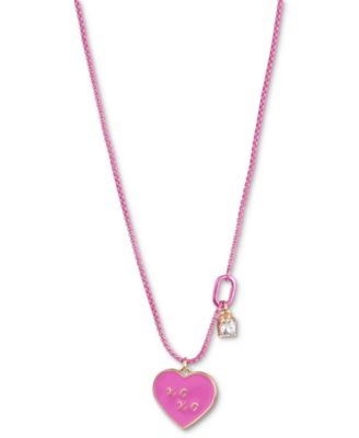 Karl Lagerfeld Paris - Gold-Tone & Color-Coated Crystal XOXO Heart Pendant Necklace, 16" + 3" extender