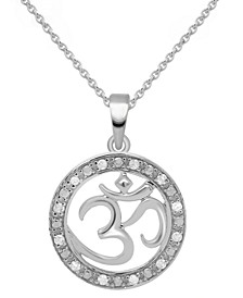 Diamond Om Symbol 18" Pendant Necklace (1/10 ct. t.w.) in Sterling Silver or Sterling Silver & 14k Gold-Plate