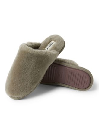 Dearfoams Men's Fireside by Broome Genuine Shearling Fuzzy Scuff House Slipper