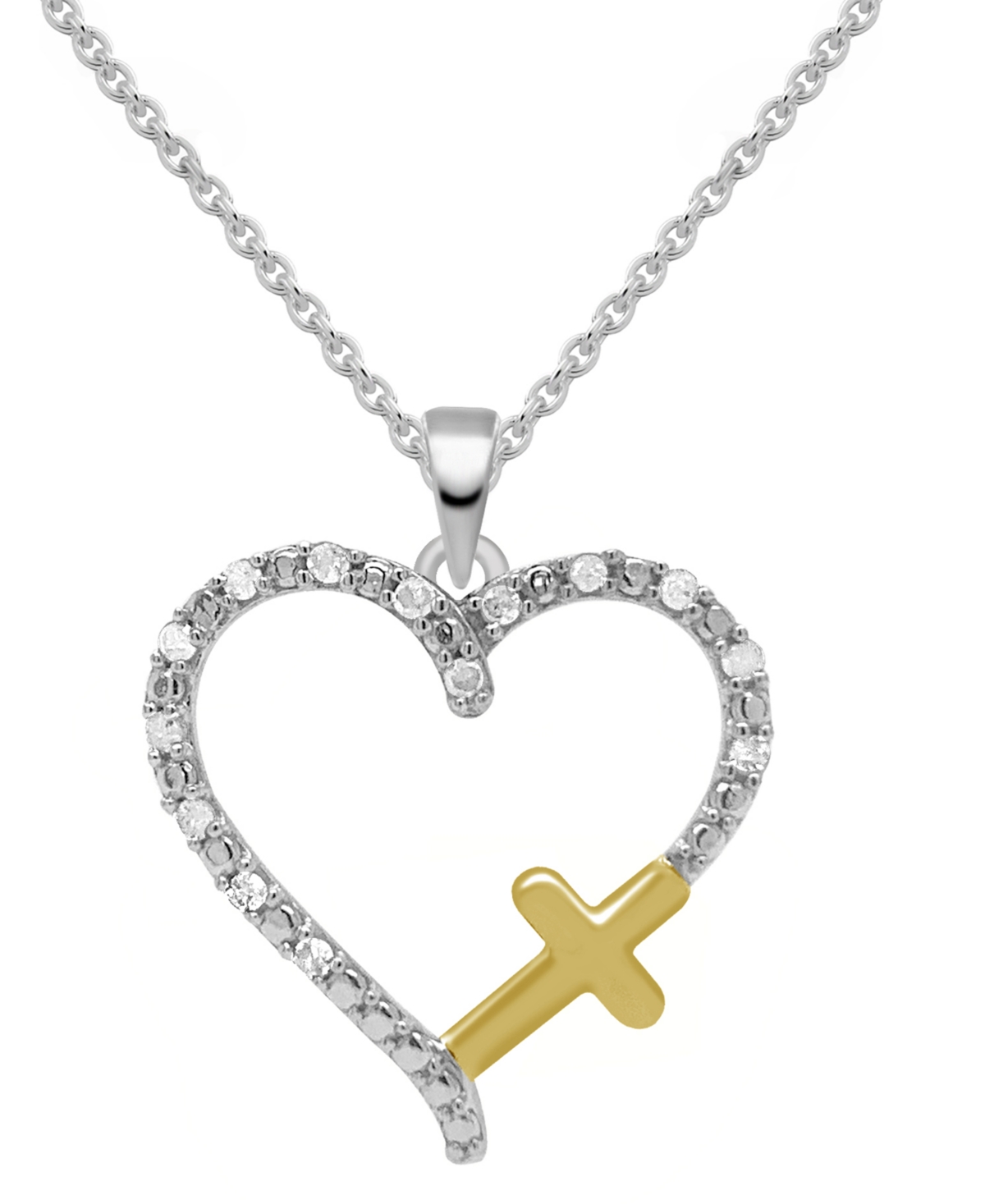 Diamond Heart & Cross 18
