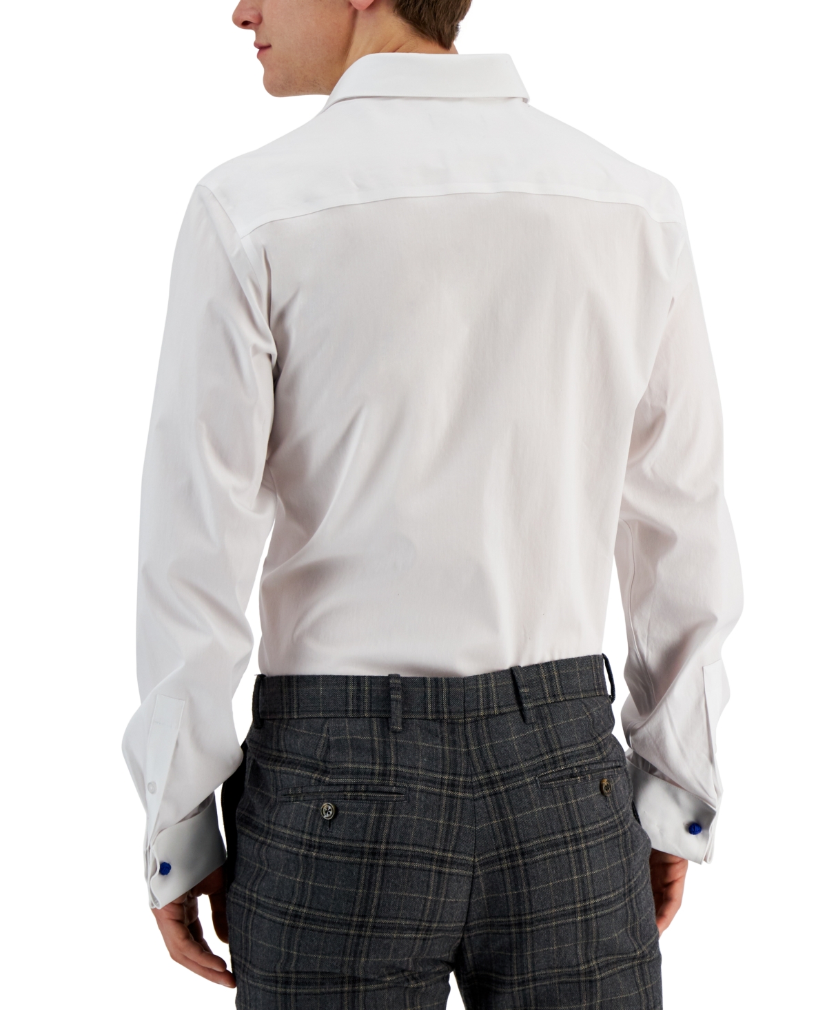 Alfani Men's Slim Fit Stain Resistant French Cuff Dress Shirt, Created for Macy's