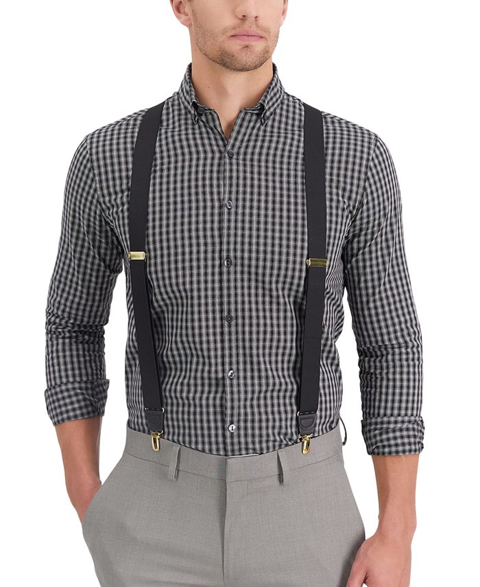 Club Room Men's Solid Suspenders, Created for Macy's - Macy's