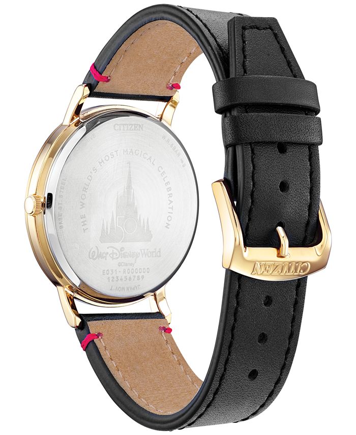Citizen Tony Stark Black Leather Strap Watch 43mm - Macy's