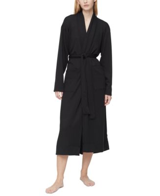 Calvin Klein Women's Wide-Ribbed Knit Ease Wrap Robe - Macy's