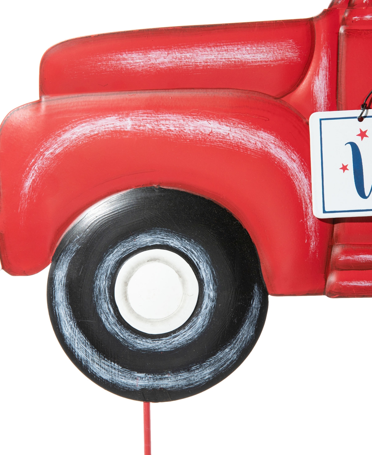 Glitzhome Metal Patriotic or Americana Truck Yard Stake or Wall Decor Kd, Two Function,